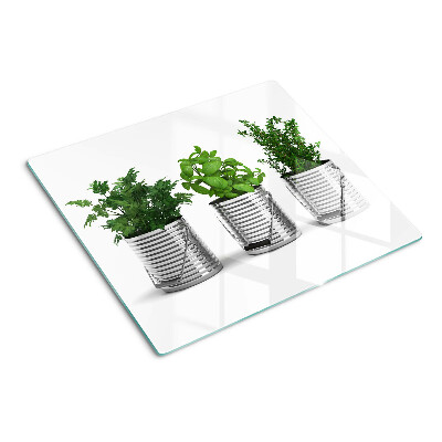 Snijplanken glas Planten in metalen potten