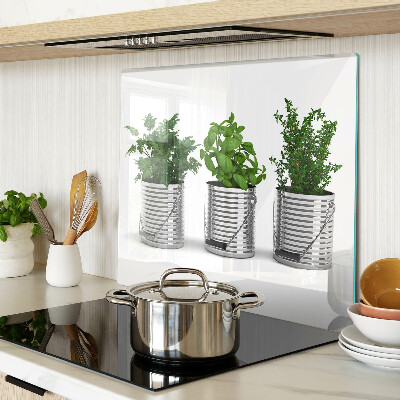 Snijplanken glas Planten in metalen potten