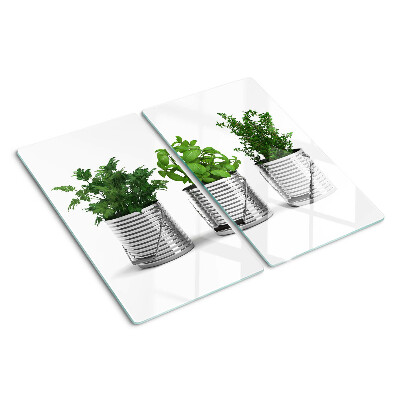 Snijplanken glas Planten in metalen potten