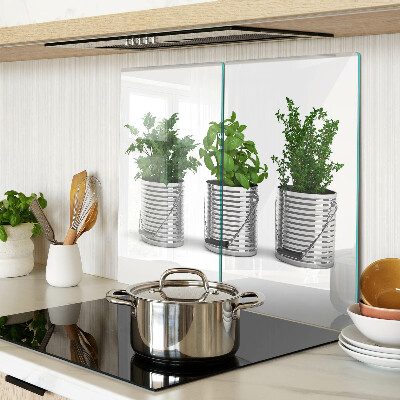 Snijplanken glas Planten in metalen potten