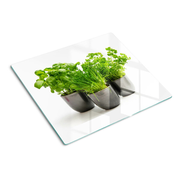 Snijplanken glas Kruiden in potten