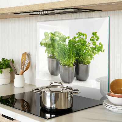 Snijplanken glas Kruiden in potten