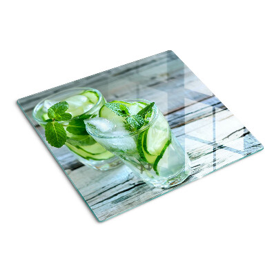 Glazen snijplanken Munt- en komkommercocktails