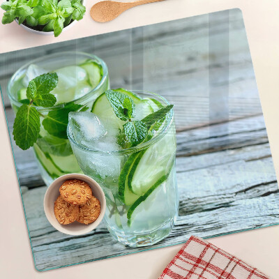 Glazen snijplanken Munt- en komkommercocktails