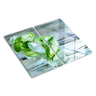 Glazen snijplanken Munt- en komkommercocktails