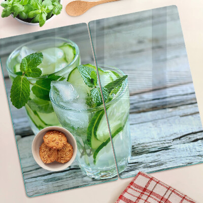 Glazen snijplanken Munt- en komkommercocktails
