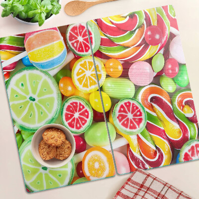 Snijplanken glas Zoete snoepjes en fruit