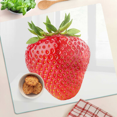 Glazen snijplanken Aardbei op witte achtergrond