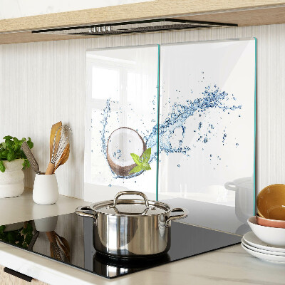 Snijplanken glas Kokosnoot met water en munt