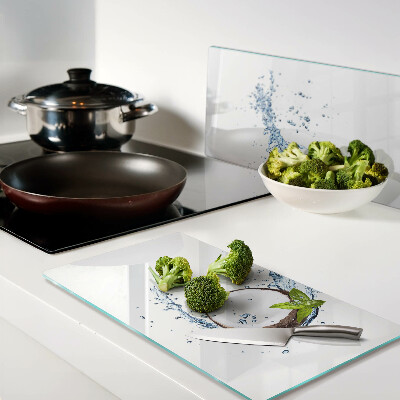 Snijplanken glas Kokosnoot met water en munt
