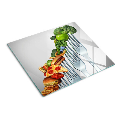 Snijplanken glas Eten op een vork