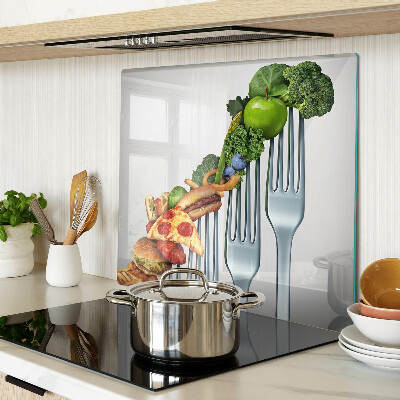 Snijplanken glas Eten op een vork