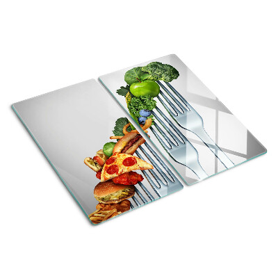 Snijplanken glas Eten op een vork