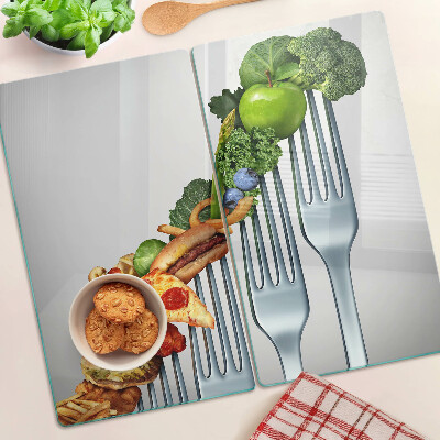 Snijplanken glas Eten op een vork