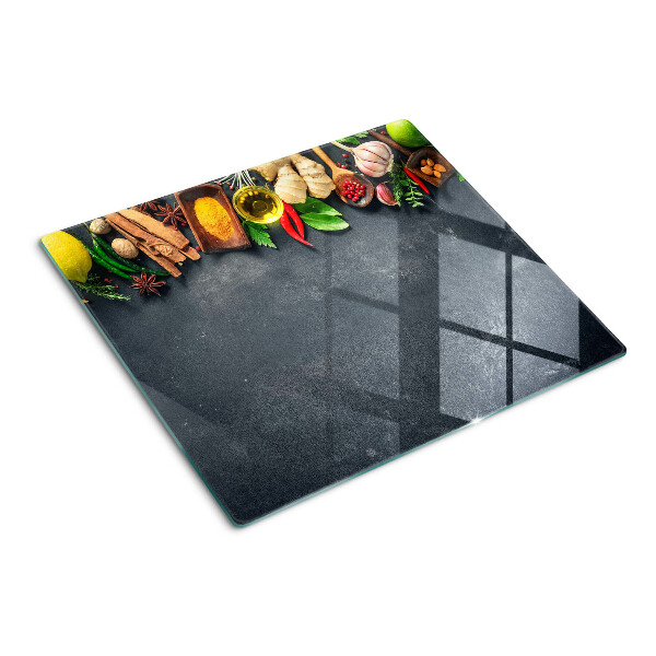 Snijplanken glas Keukenkruiden en ingrediënten