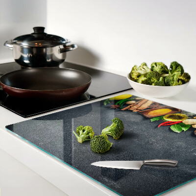 Snijplanken glas Keukenkruiden en ingrediënten