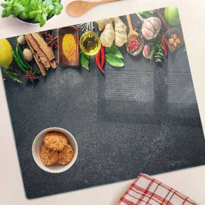 Snijplanken glas Keukenkruiden en ingrediënten