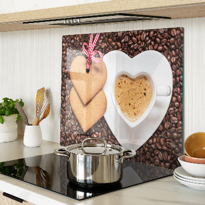 Glazen snijplanken Koffie met een hart en koekjes