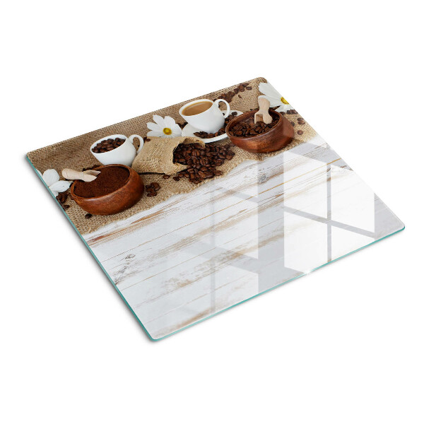 Snijplanken glas Koffie en koffiebonen