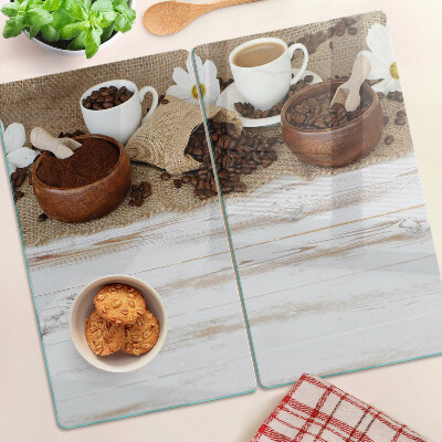 Snijplanken glas Koffie en koffiebonen