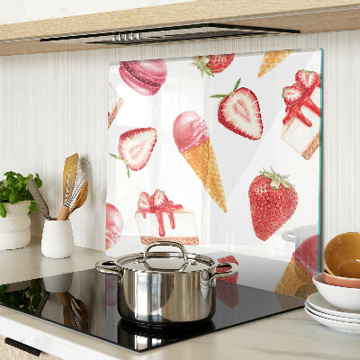 Glazen snijplanken IJs en aardbeien
