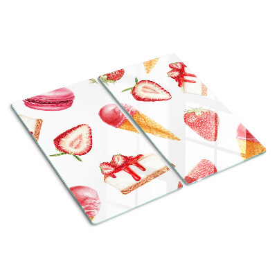 Glazen snijplanken IJs en aardbeien