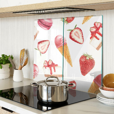 Glazen snijplanken IJs en aardbeien