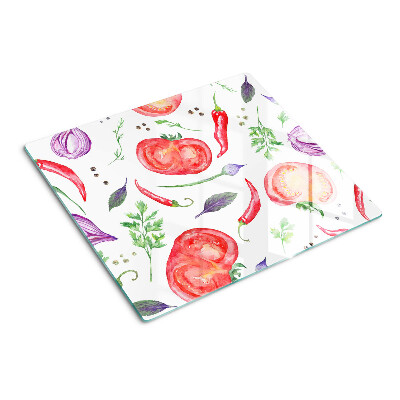 Glazen snijplanken Groenteaccenten in aquarel