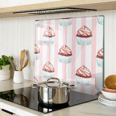 Snijplanken glas Cupcakes op roze strepen