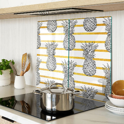 Snijplanken glas Ananas op reepjes