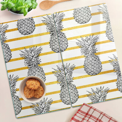 Snijplanken glas Ananas op reepjes