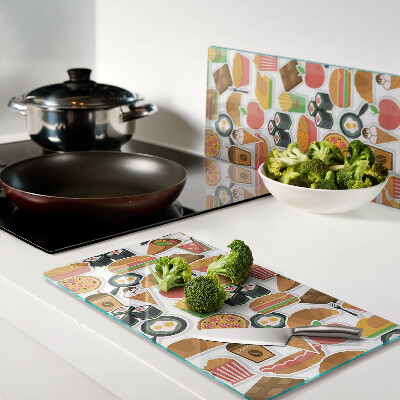 Snijplanken glas Thema eten en snacks