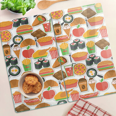 Snijplanken glas Thema eten en snacks