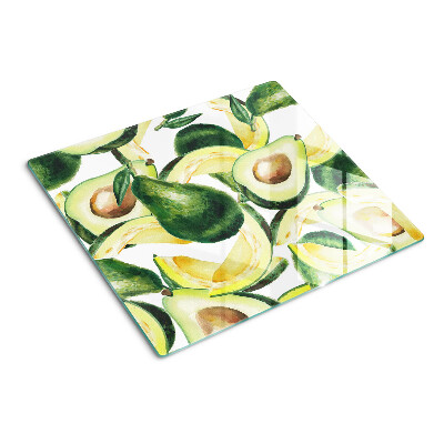 Snijplanken glas Avocado op een achtergrond van bladeren