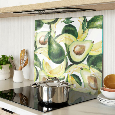 Snijplanken glas Avocado op een achtergrond van bladeren