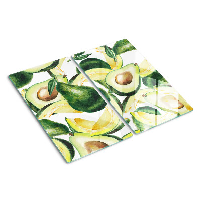 Snijplanken glas Avocado op een achtergrond van bladeren
