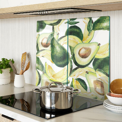 Snijplanken glas Avocado op een achtergrond van bladeren