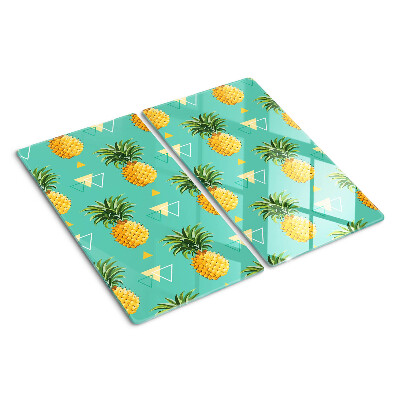 Glazen snijplanken Ananassen op een turquoise achtergrond