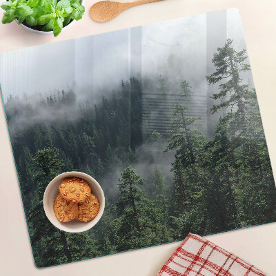 Snijplanken glas Bos in de wolken