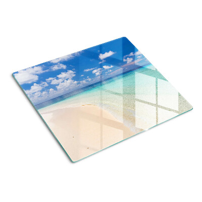 Glazen snijplanken Strand met blauwe lucht