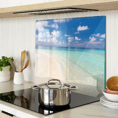 Glazen snijplanken Strand met blauwe lucht