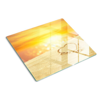 Snijplanken glas Strand bij zonsondergang