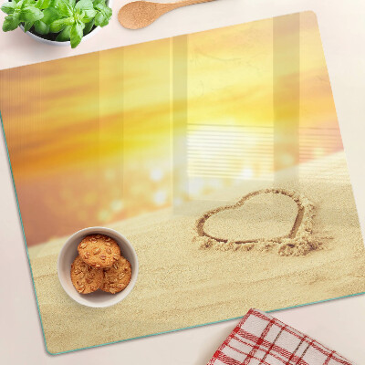 Snijplanken glas Strand bij zonsondergang
