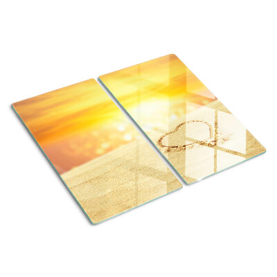 Snijplanken glas Strand bij zonsondergang