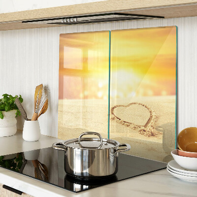 Snijplanken glas Strand bij zonsondergang