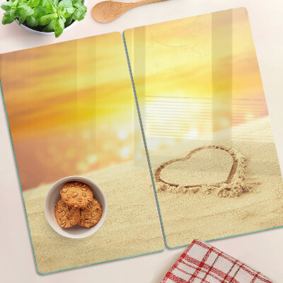 Snijplanken glas Strand bij zonsondergang