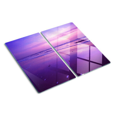 Glazen snijplanken Zonsondergang over de zee