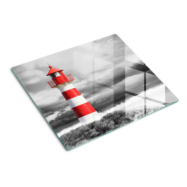 Snijplanken glas Vuurtoren in het landschap