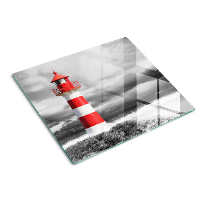 Snijplanken glas Vuurtoren in het landschap