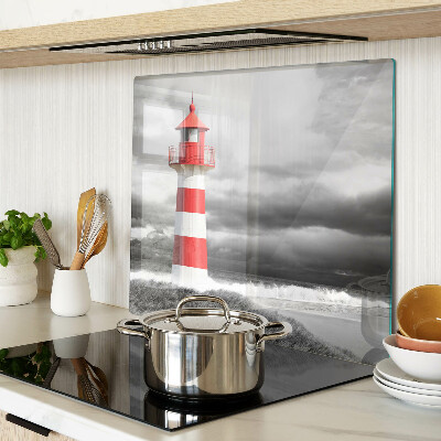 Snijplanken glas Vuurtoren in het landschap